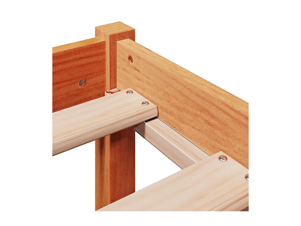 Cama sin colchón madera maciza de pino marrón cera 140x200 cm