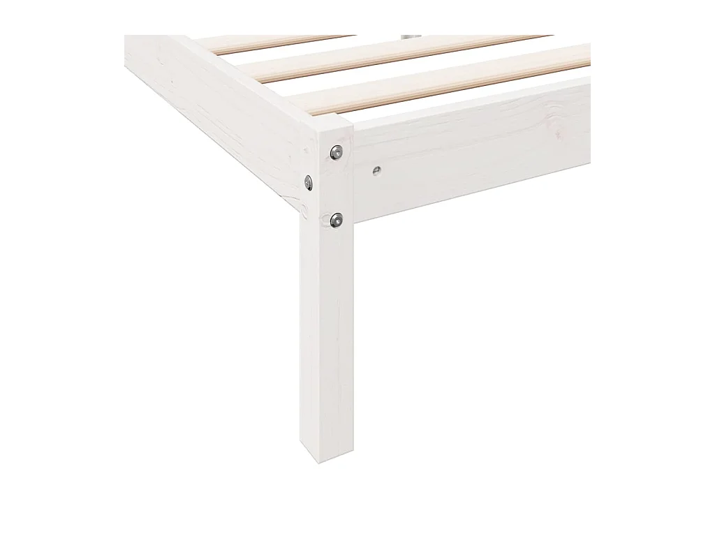 Cama extra longa sem colchão 80x220 cm pinho maciço branco