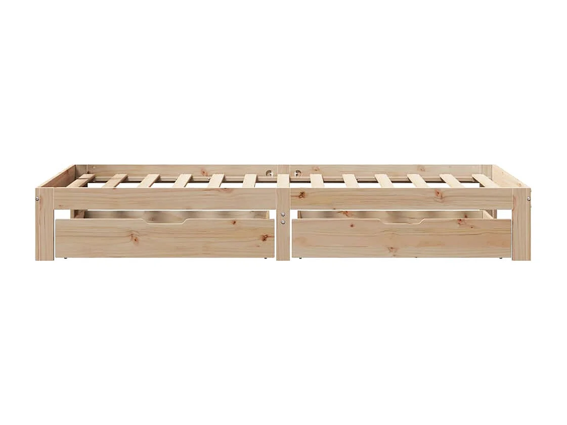 Cadre de lit avec tiroirs sans matelas 75x190 cm