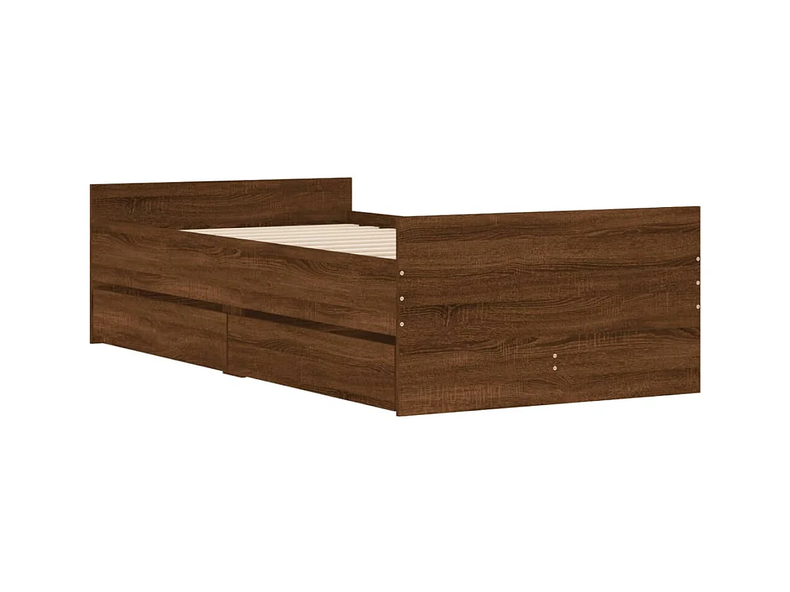 Estructura de cama con cajones roble marrón 100x200 cm