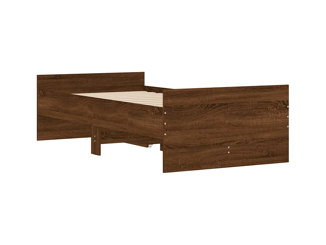 Estructura de cama con cajones roble marrón 100x200 cm