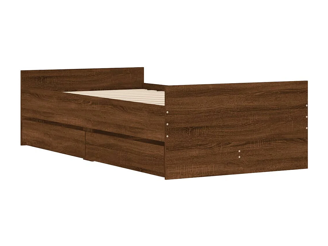 Estrutura de cama com gavetas 100x200 cm carvalho castanho