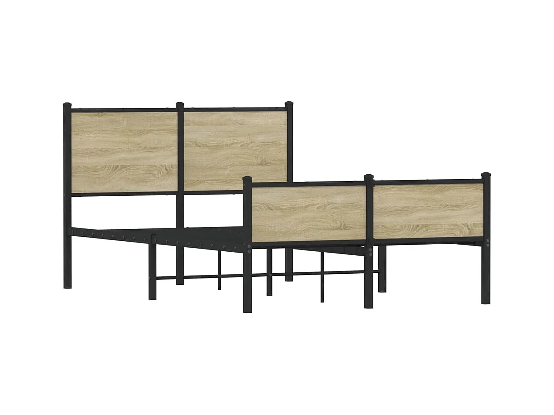 Giroletto senza Materaso in Metallo Rovere Sonoma 120x190 cm