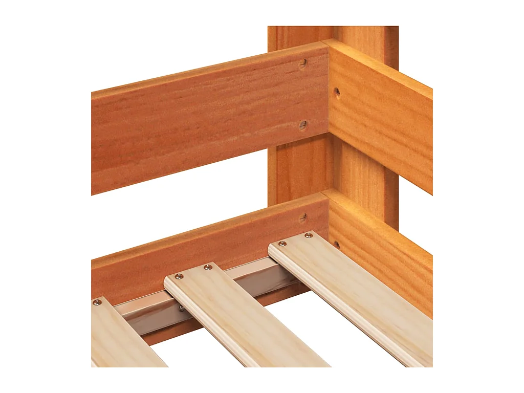 Cama sin colchón madera maciza de pino marrón cera 70x140 cm