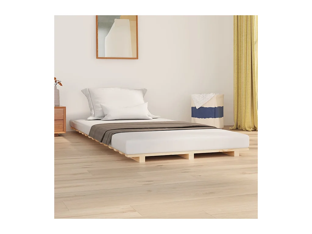 Letto senza Materasso 90x190 cm in Legno Massello di Pino