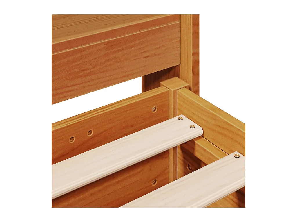 Cadre de lit sans matelas cire marron 75x190 cm bois pin massif