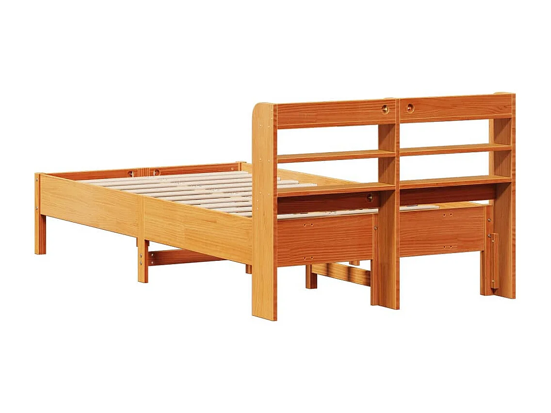 Cadre de lit sans matelas cire marron 75x190 cm bois pin massif