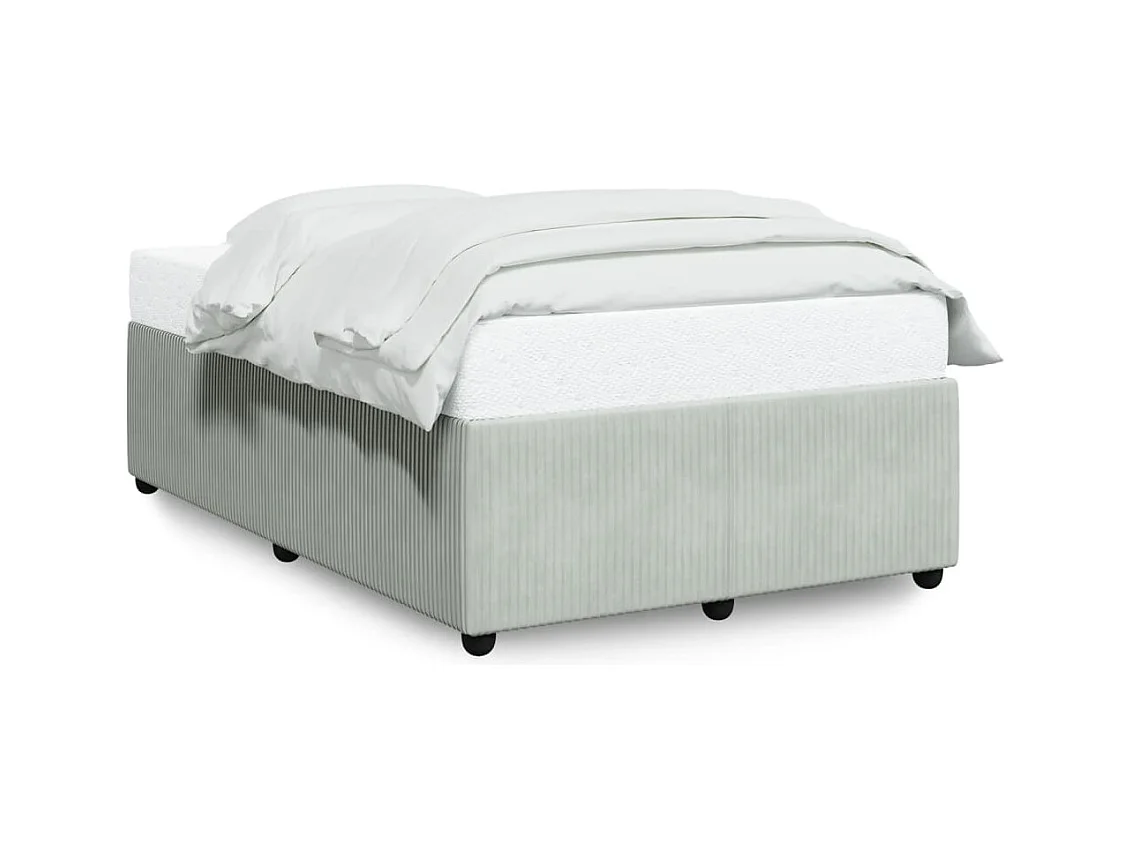 Cadre de lit sans matelas gris clair 120x190 cm velours