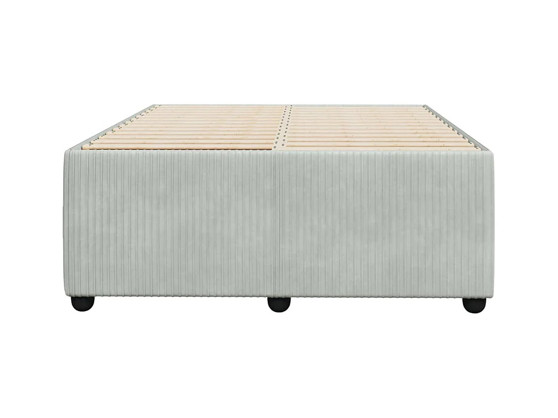 Cadre de lit sans matelas gris clair 120x190 cm velours