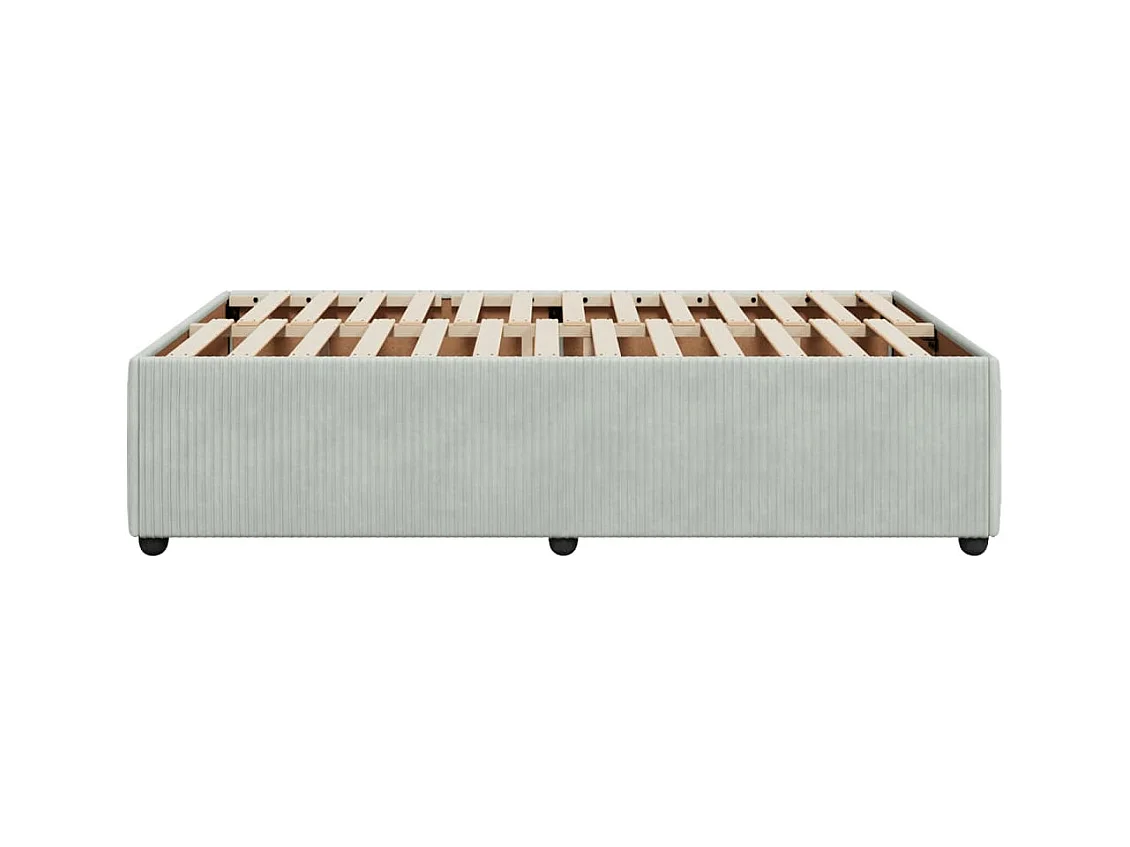 Cadre de lit sans matelas gris clair 120x190 cm velours