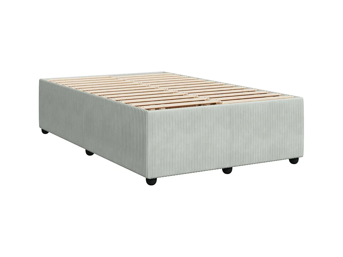 Cadre de lit sans matelas gris clair 120x190 cm velours