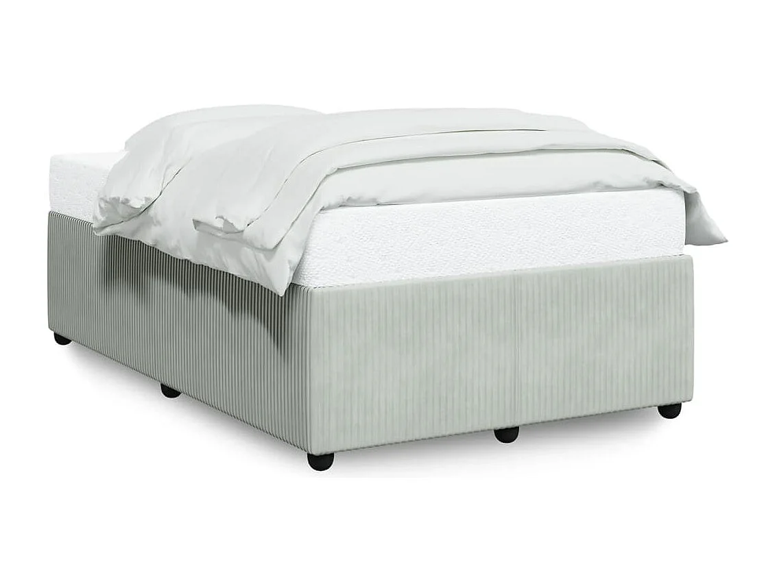 Cadre de lit sans matelas gris clair 120x190 cm velours