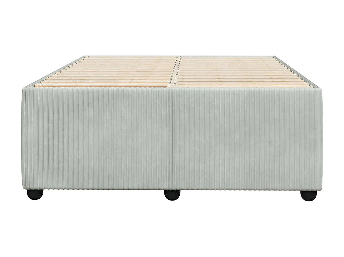 Cadre de lit sans matelas gris clair 120x190 cm velours