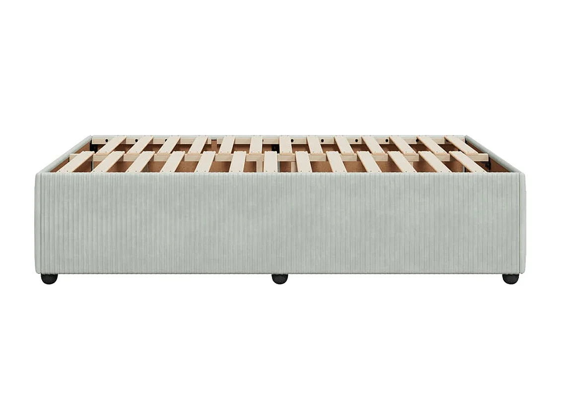 Cadre de lit sans matelas gris clair 120x190 cm velours