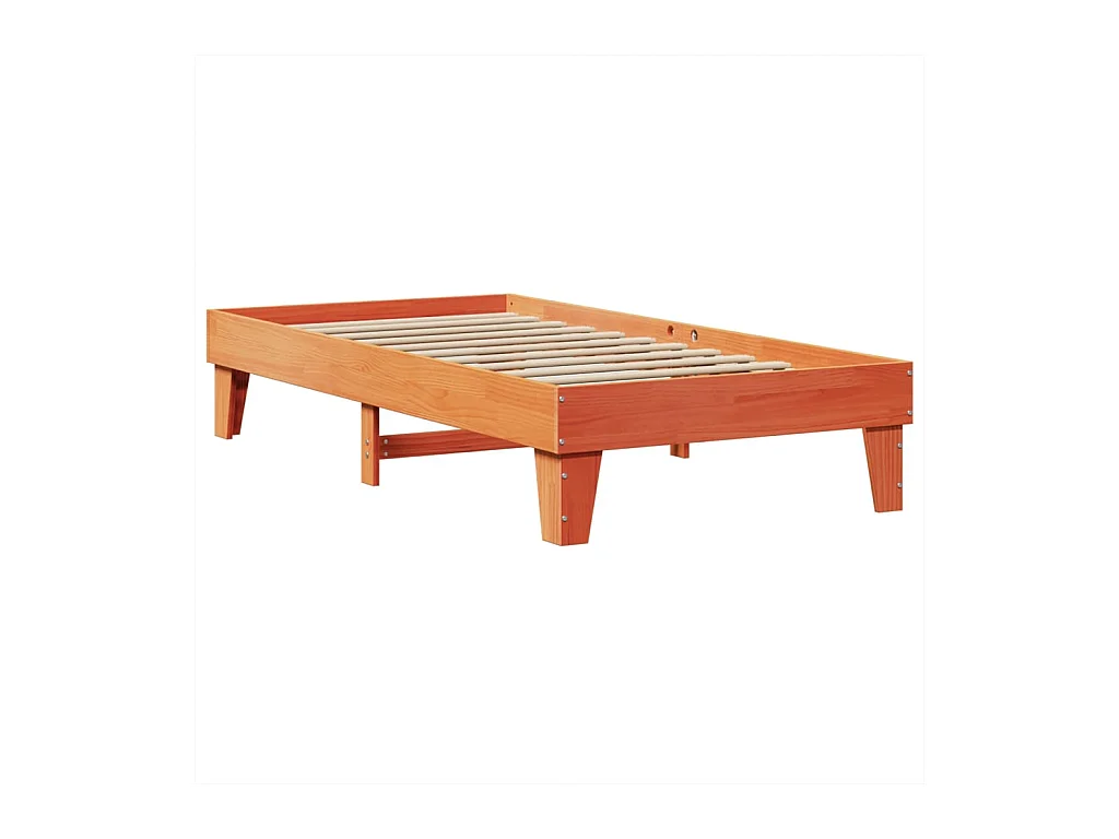 Cadre de lit sans matelas cire marron 90x200 cm bois pin massif