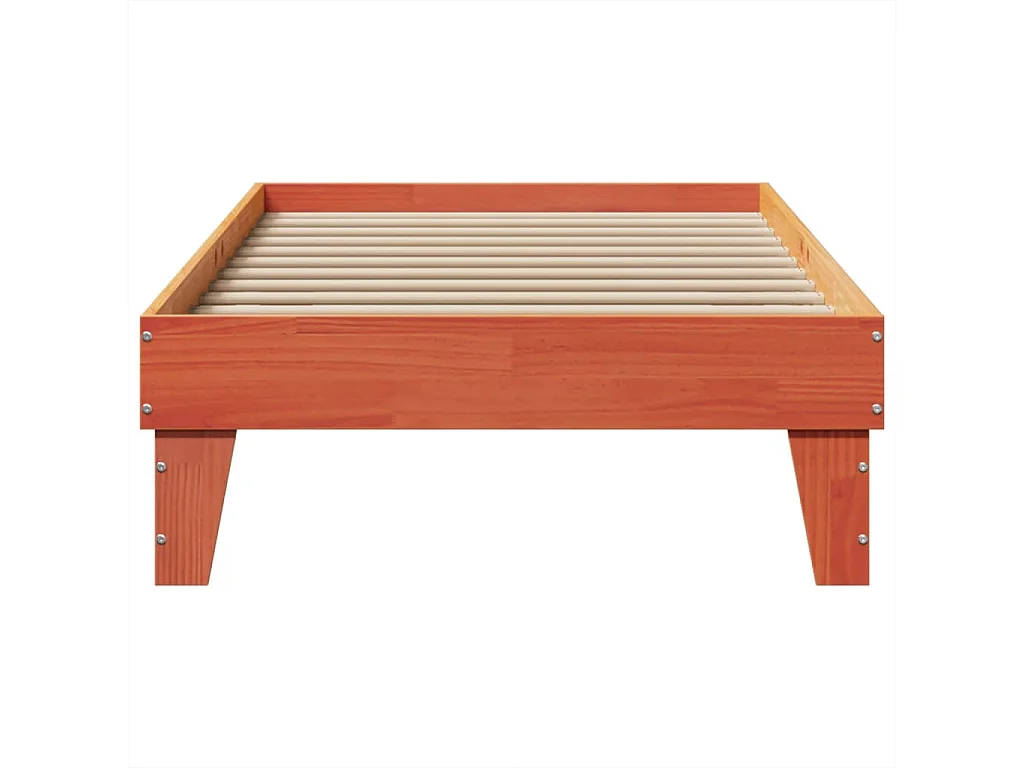 Letto senza Materasso Marrone Cera 90x200 cm Legno di Pino
