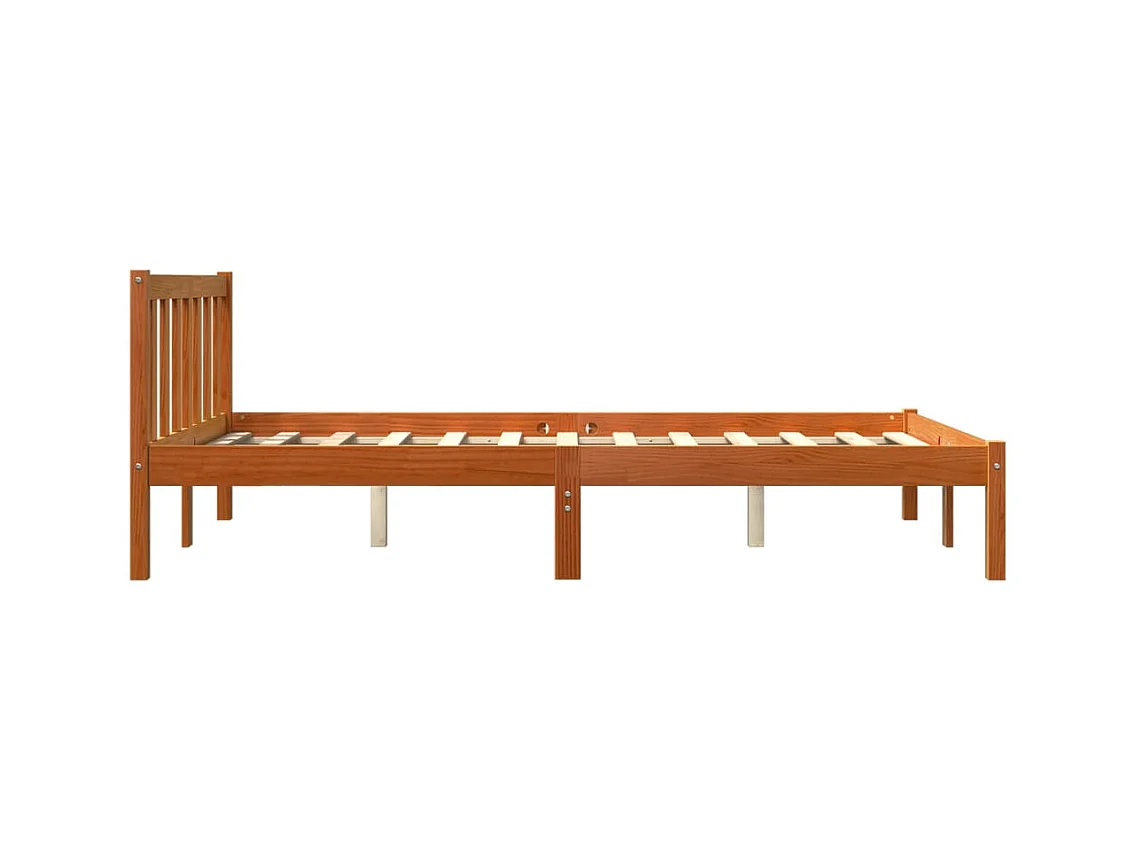 Letto senza Materasso Marrone Cera 140x190 cm in Legno di Pino
