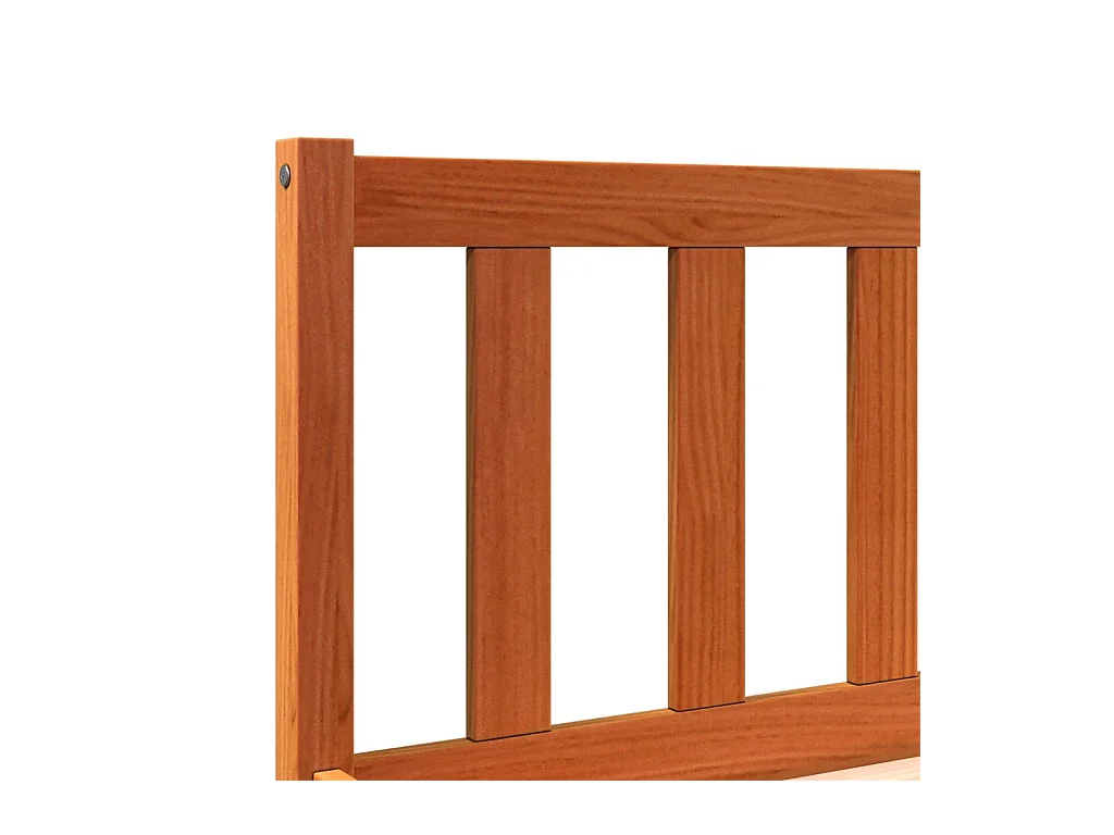 Letto senza Materasso Marrone Cera 140x190 cm in Legno di Pino