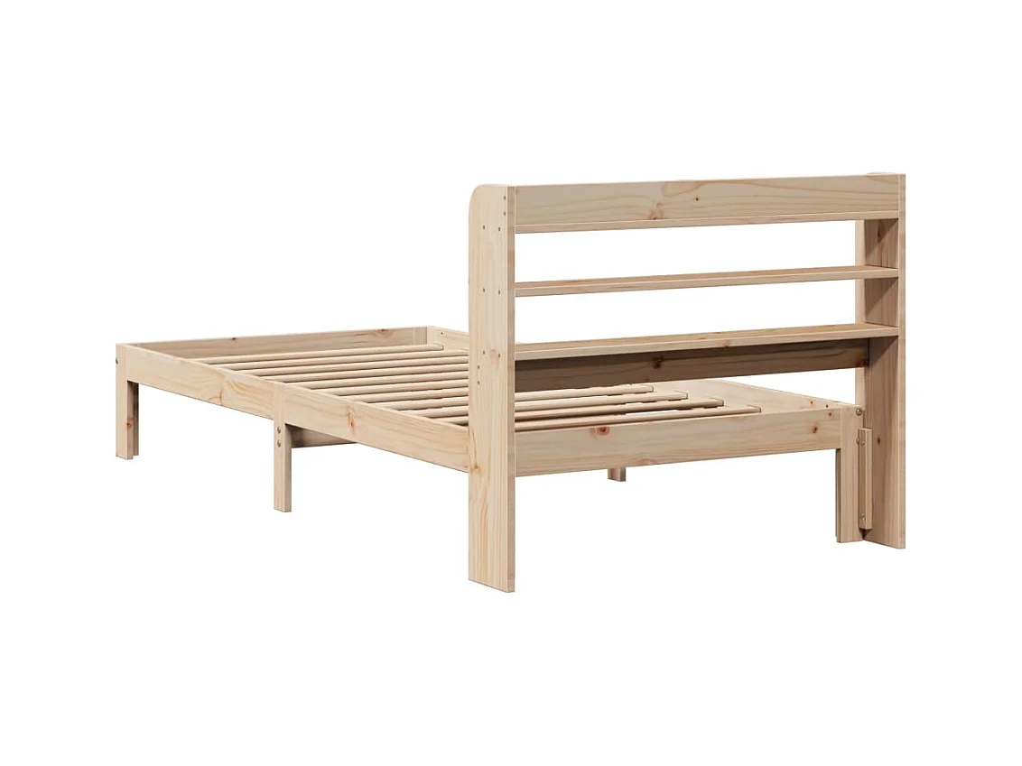 Estrutura de cama com cabeceira 90x200 cm pinho maciço