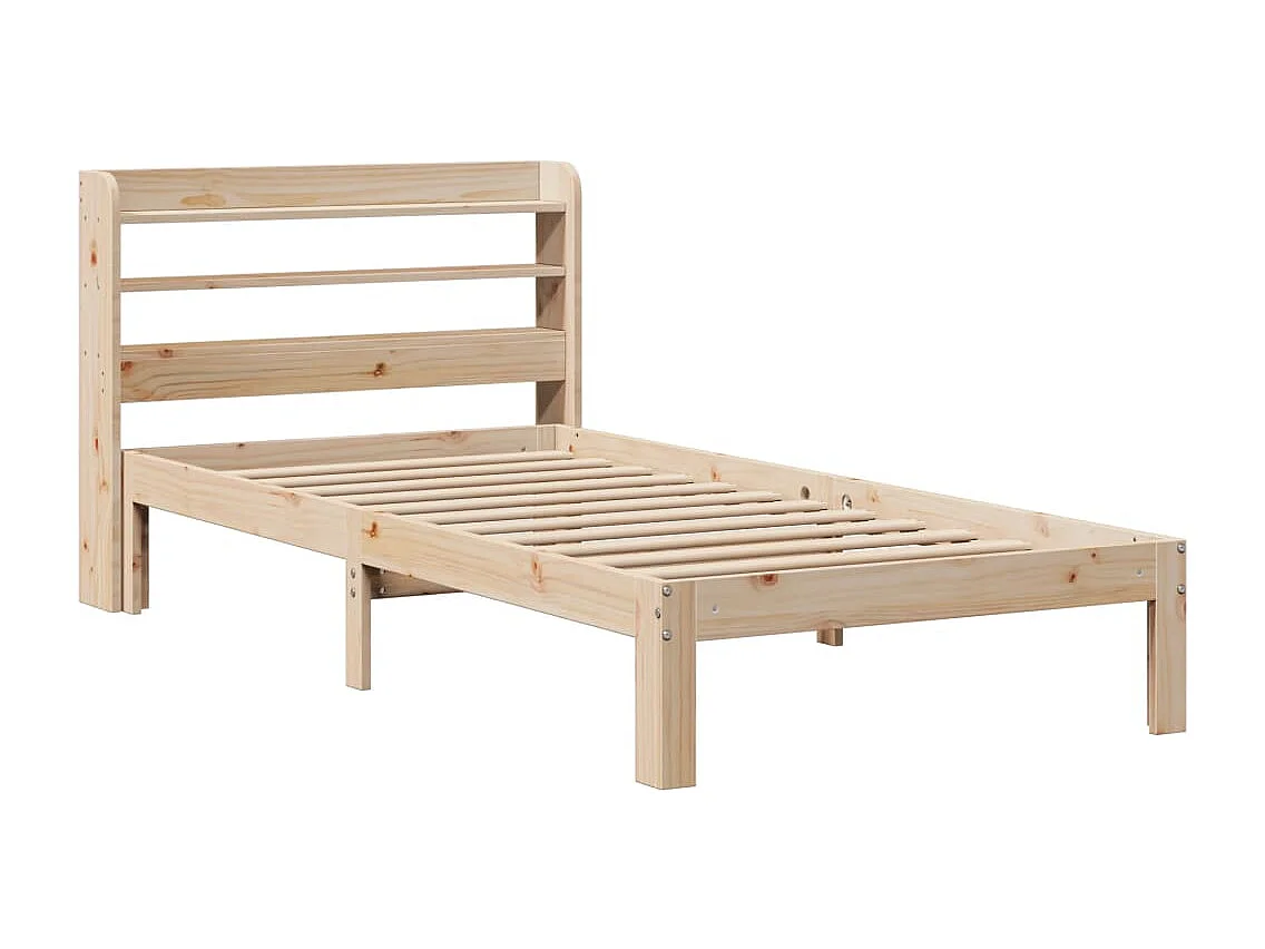 Estrutura de cama com cabeceira 90x200 cm pinho maciço