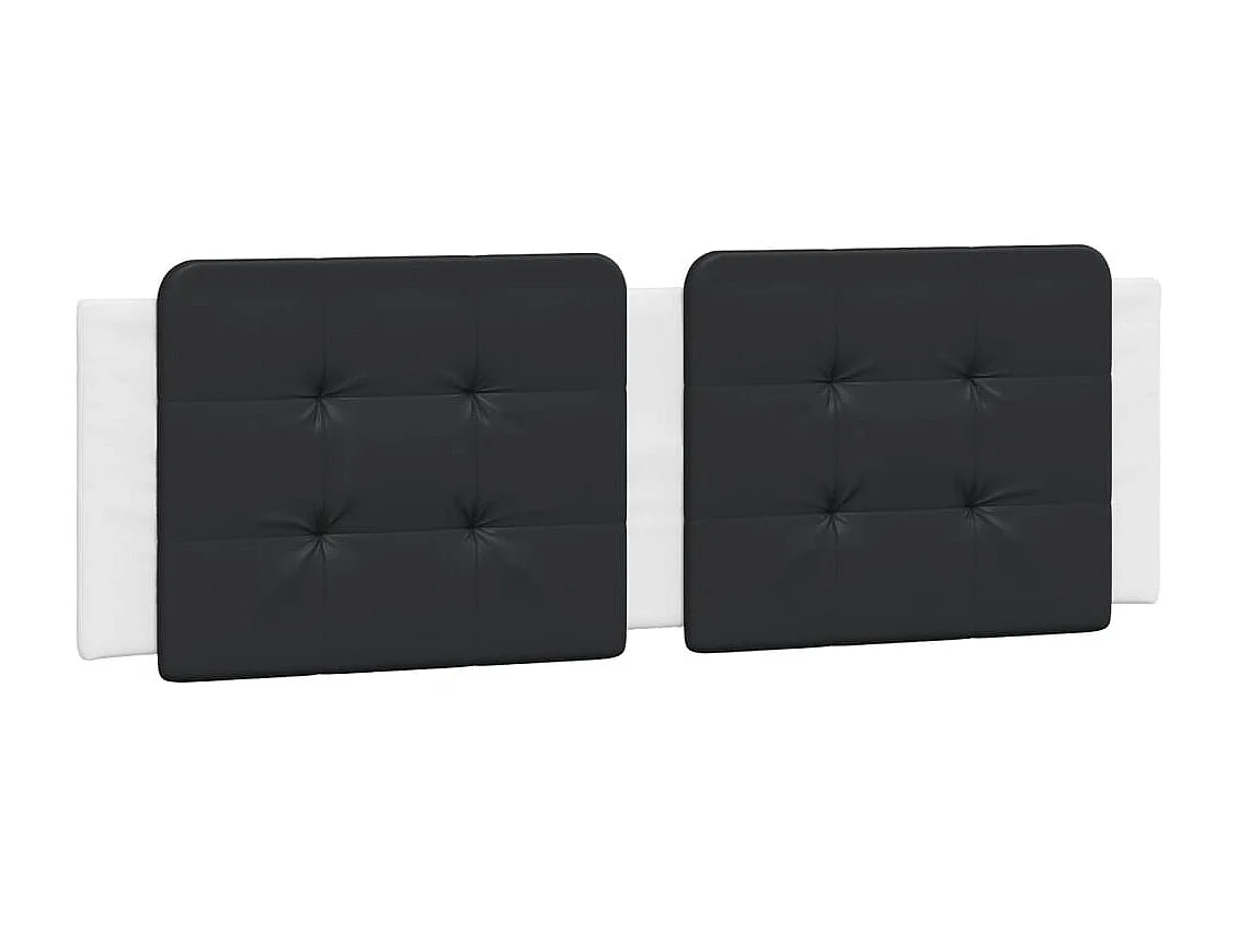 Bettgestell mit Kopfteil Weiß und Schwarz 160x200 cm Kunstleder