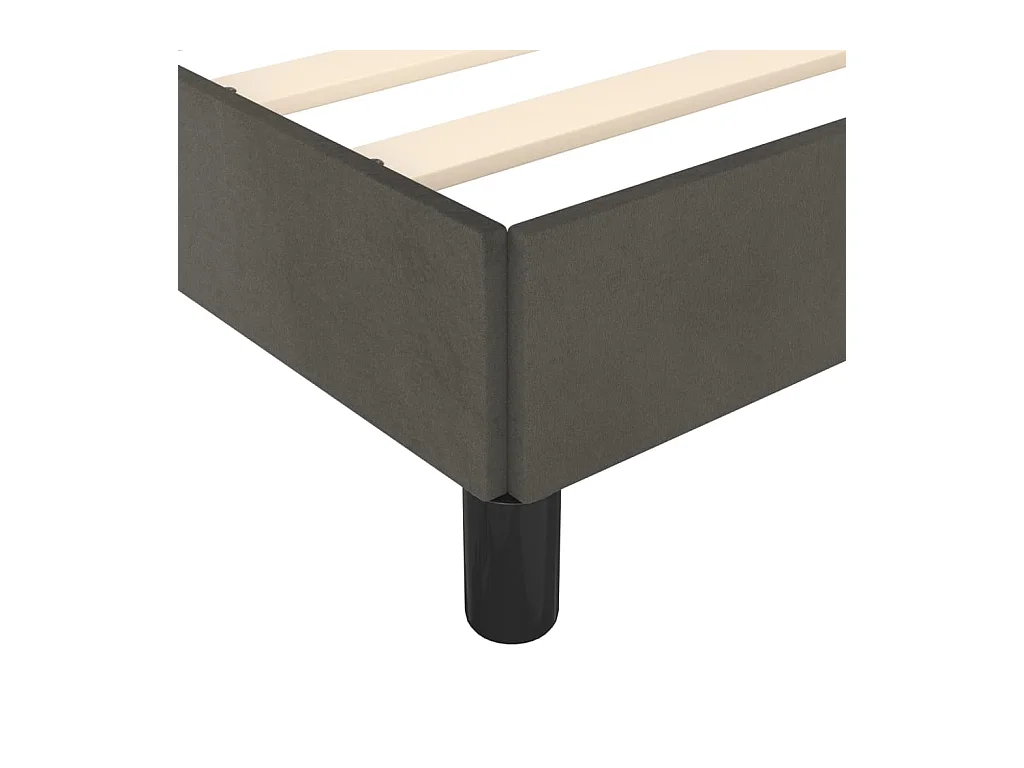 Cadre de lit sans matelas gris foncé 120x190 cm velours