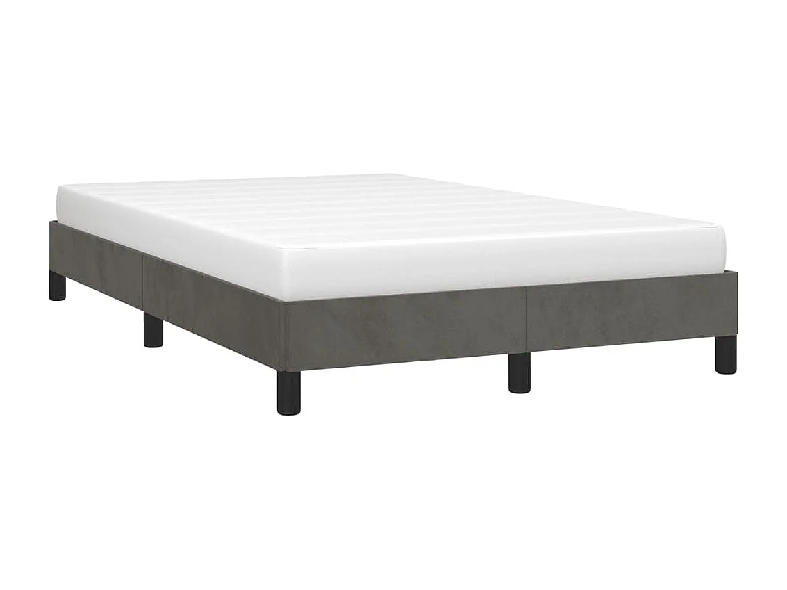 Estrutura de cama 120x190 cm veludo cinzento-escuro