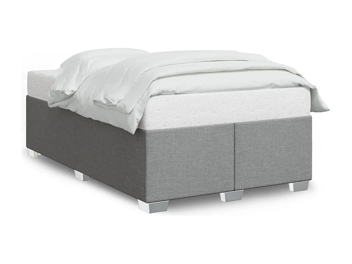 Cadre de lit sans matelas gris clair 120x200 cm tissu