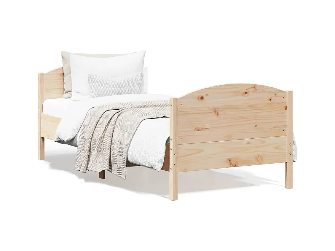Estructura de cama sin colchón madera maciza pino 75x190 cm