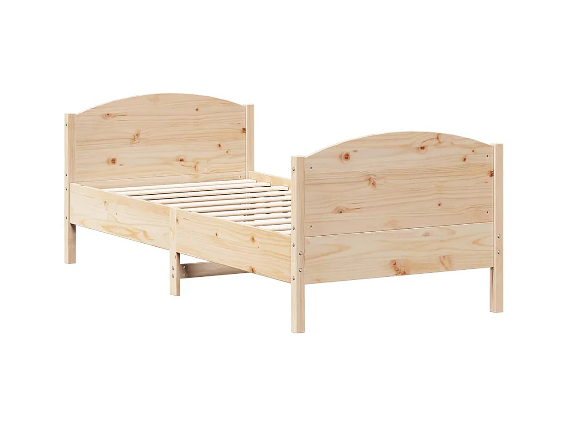 Estructura de cama sin colchón madera maciza pino 75x190 cm