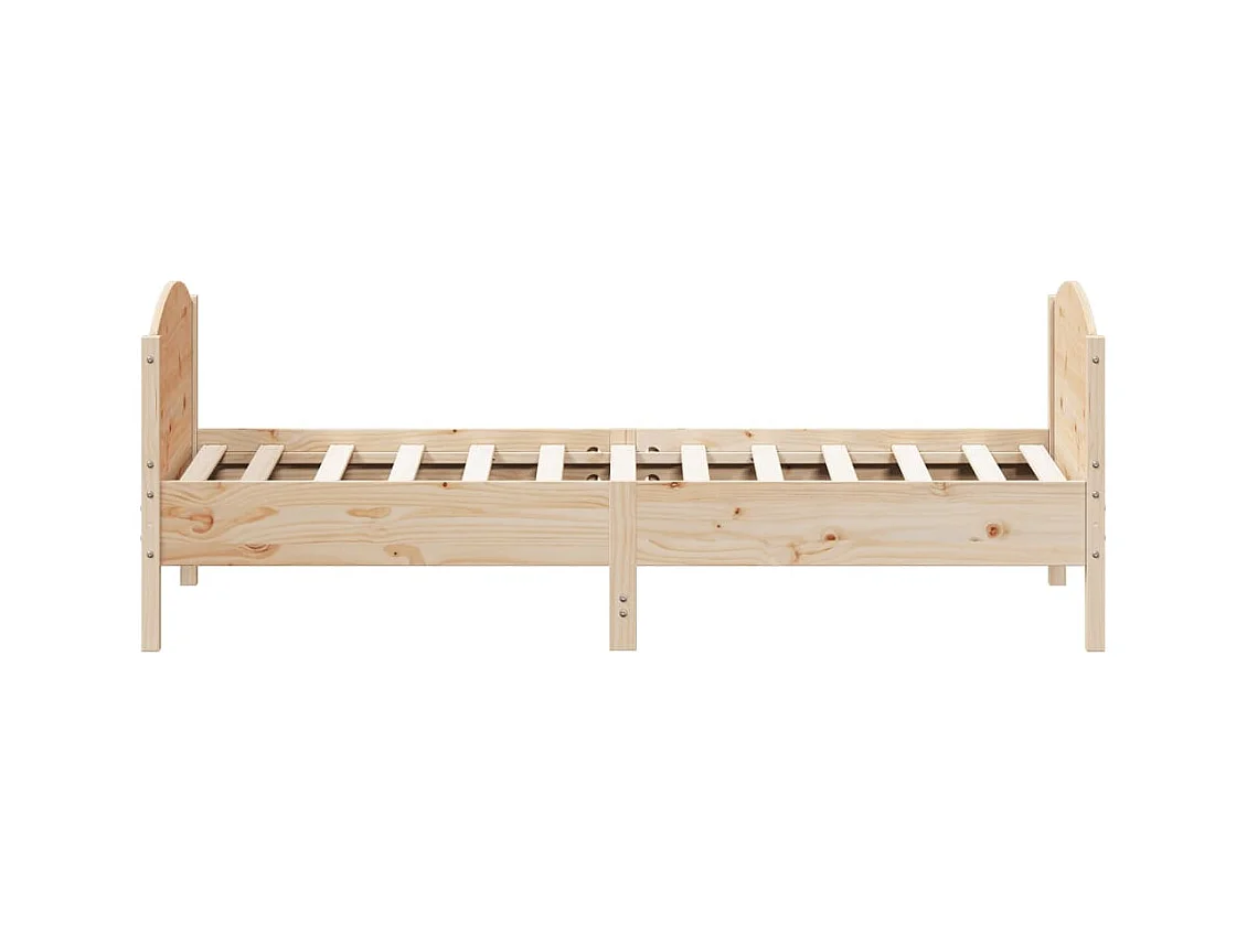 Estructura de cama sin colchón madera maciza pino 75x190 cm