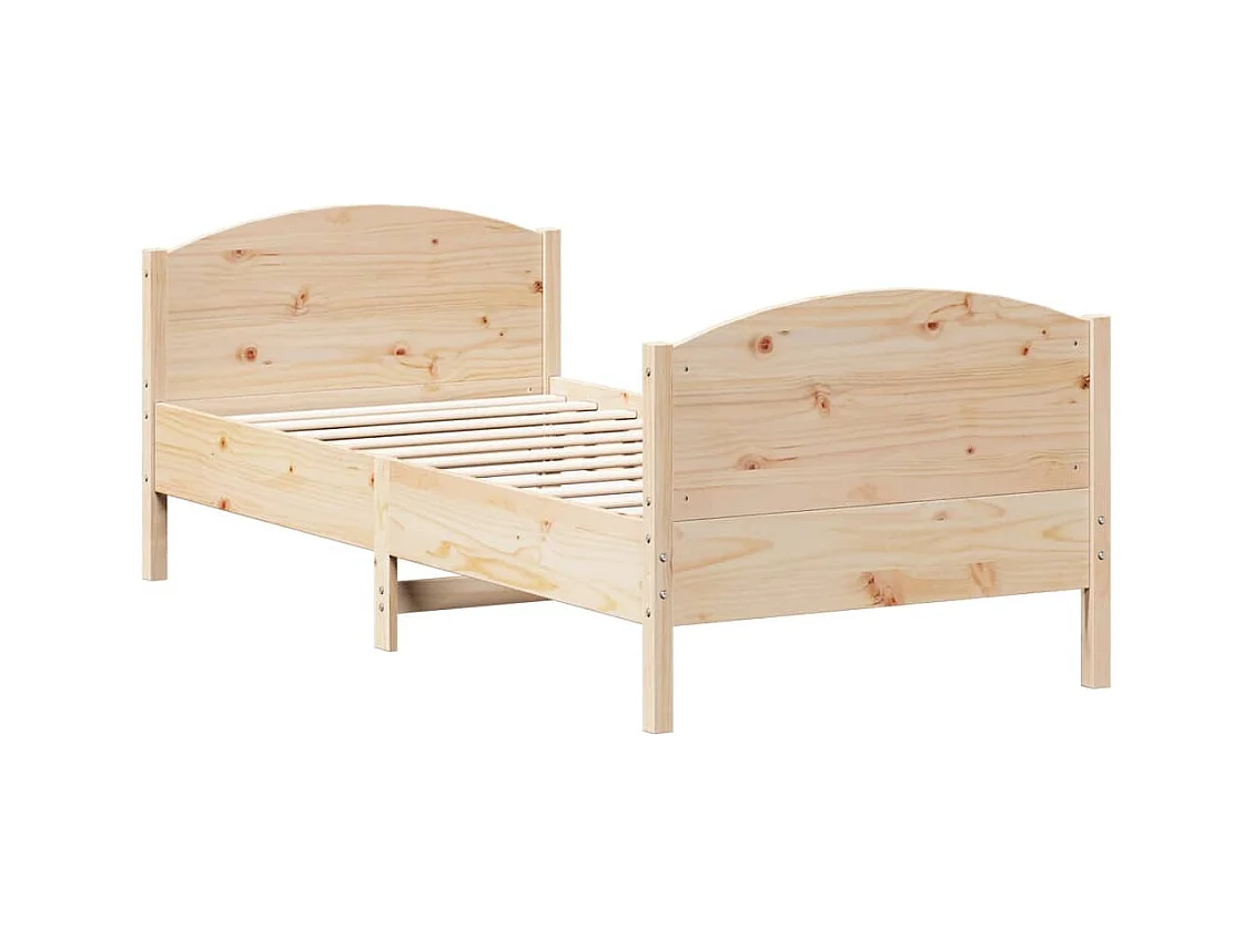 Estructura de cama sin colchón madera maciza pino 75x190 cm