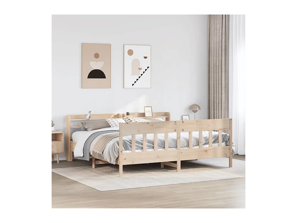 Cadre de lit sans matelas 200x200 cm bois massif de pin