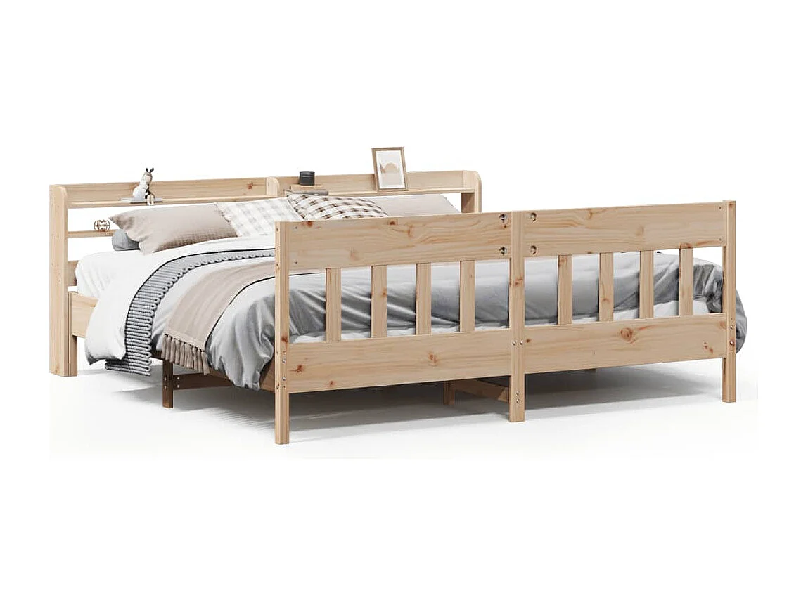 Cadre de lit sans matelas 200x200 cm bois massif de pin