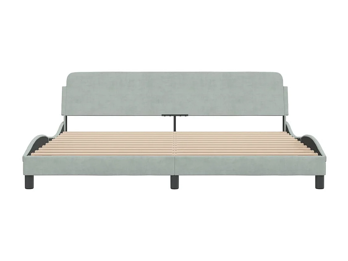 Estructura de cama sin colchón terciopelo gris claro 200x200 cm