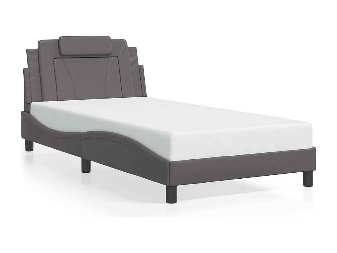 Cadre de lit sans matelas gris 100x200 cm similicuir