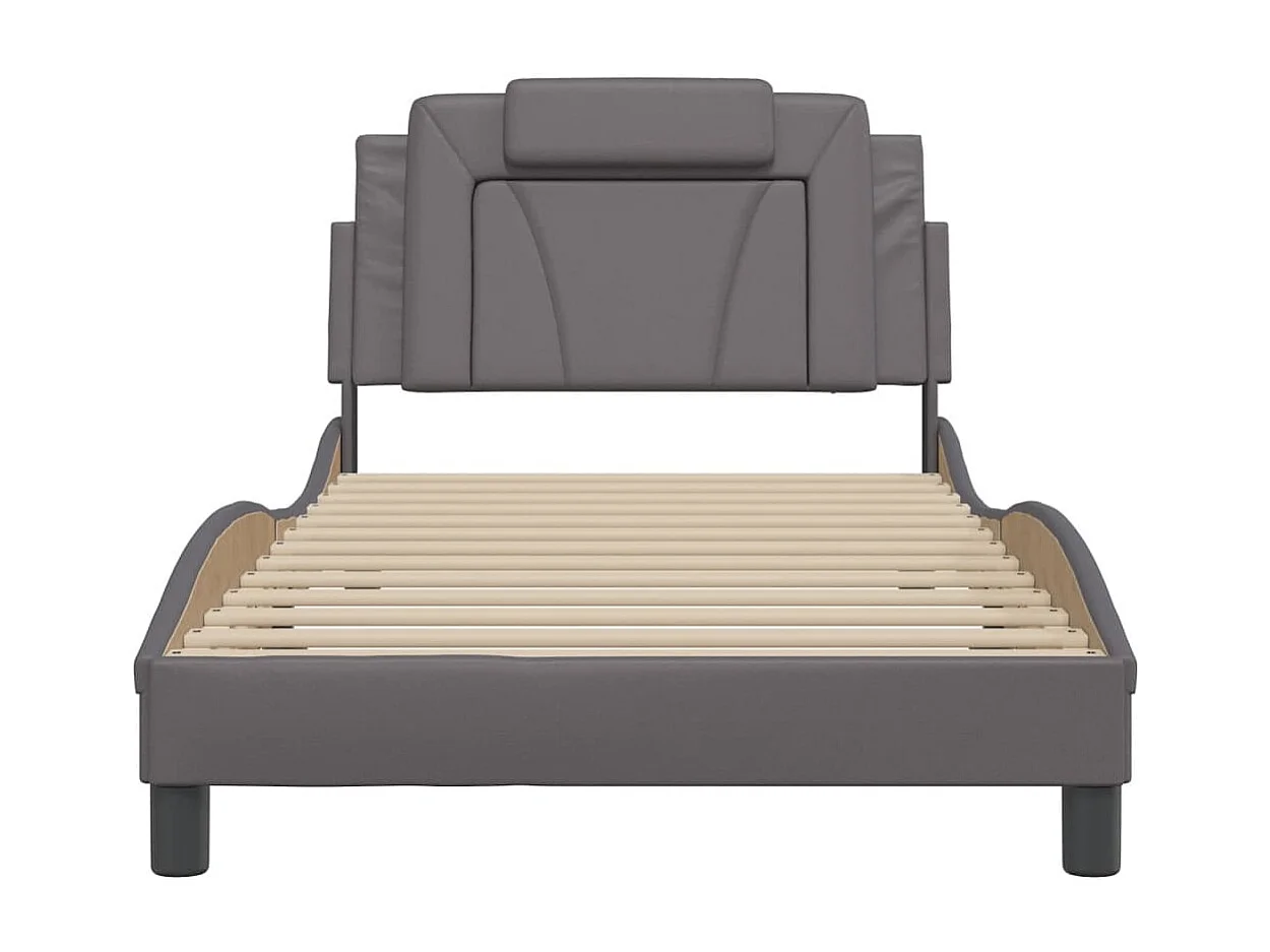 Cadre de lit sans matelas gris 100x200 cm similicuir