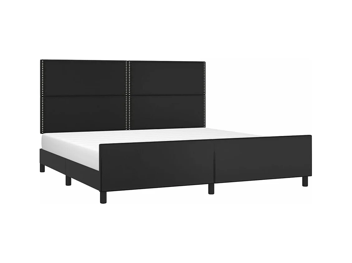 Bedframe met hoofdeinde kunstleer zwart 200x200 cm