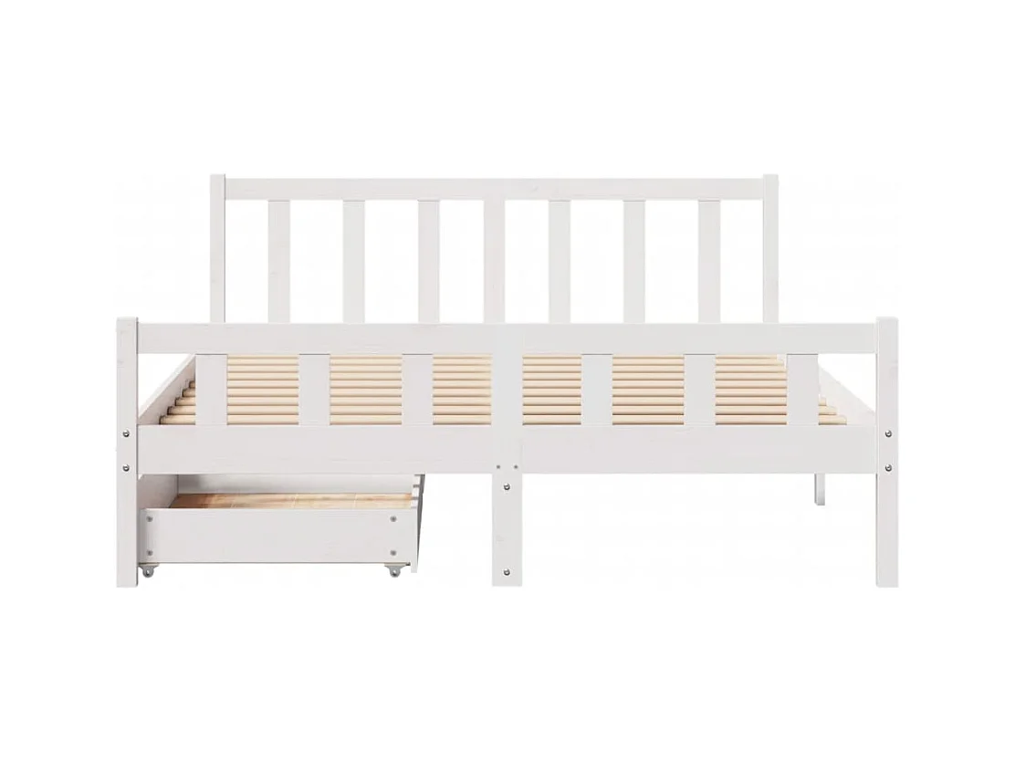 Cadre de lit sans matelas blanc 160x200 cm bois de pin massif