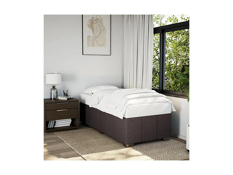 Giroletto senza Materasso Marrone Scuro 90x190 cm Tessuto