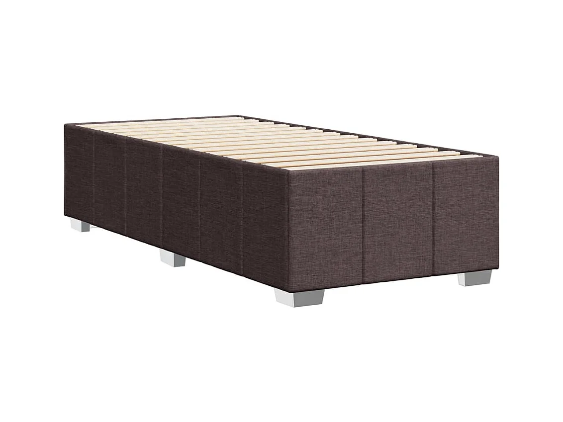 Cadre de lit sans matelas marron foncé 90x190 cm tissu