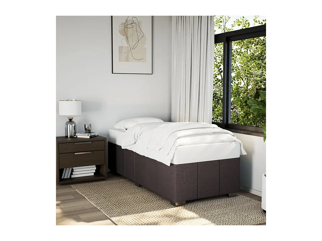 Giroletto senza Materasso Marrone Scuro 90x190 cm Tessuto