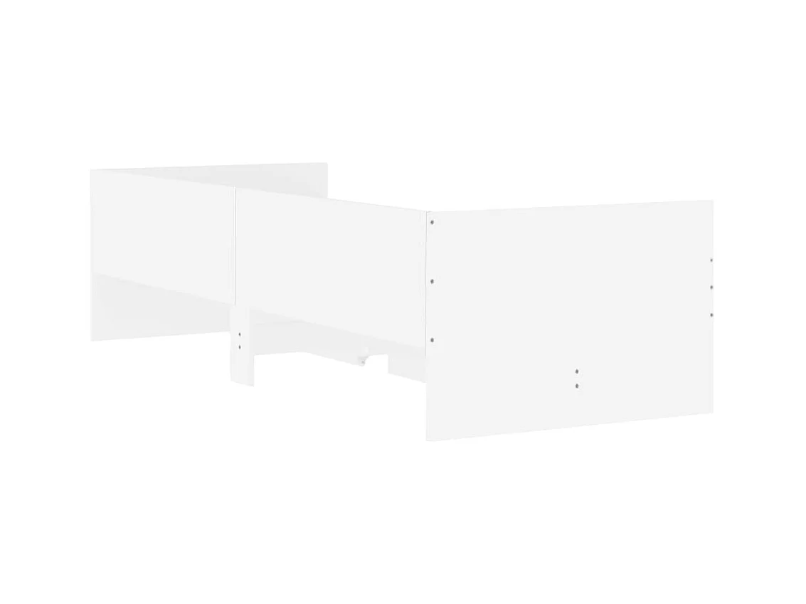 Cadre de lit avec tiroirs sans matelas blanc 90x200 cm