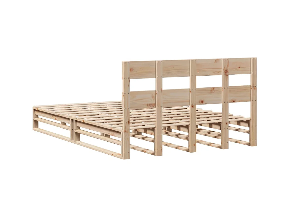 Cadre de lit sans matelas 140x200 cm bois massif de pin