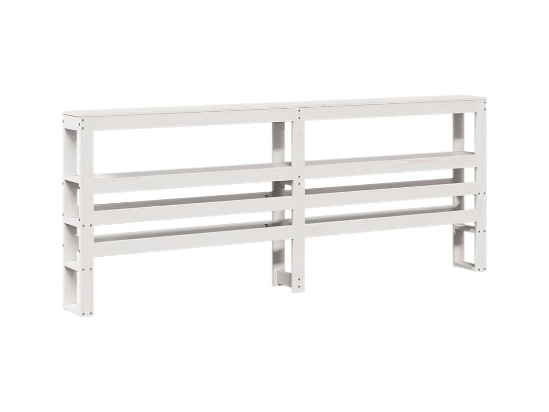 Cadre de lit et tête de lit blanc 200x200 cm bois de pin massif