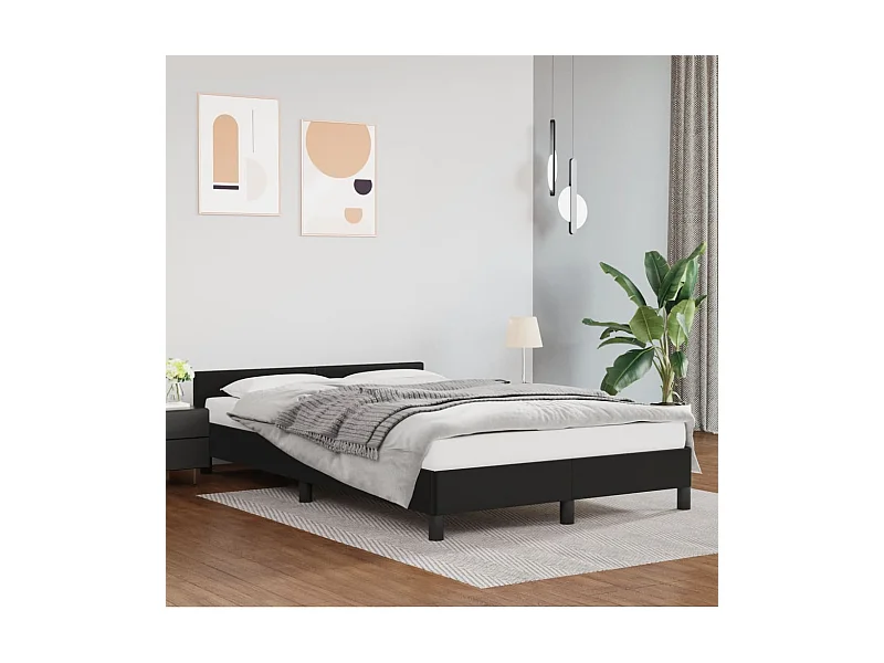 Cadre de lit sans matelas noir 120x190 cm similicuir