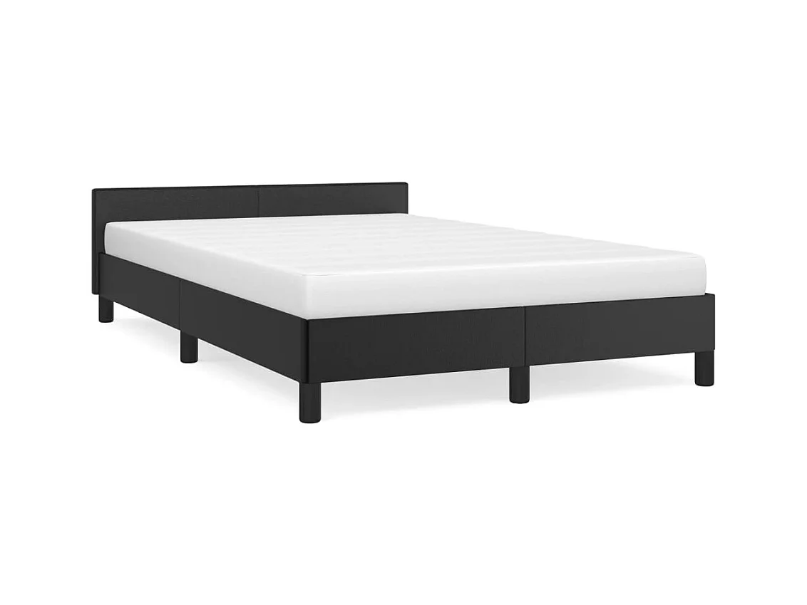 Giroletto con Testiera Nero 120x190 cm in Similpelle