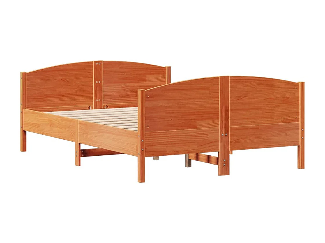 Letto senza Materasso Marrone Cera 140x190 cm in Legno di Pino