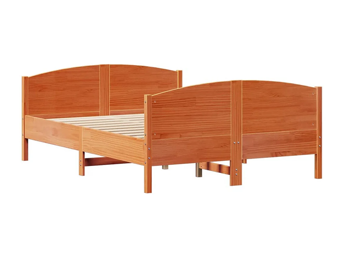 Letto senza Materasso Marrone Cera 140x190 cm in Legno di Pino