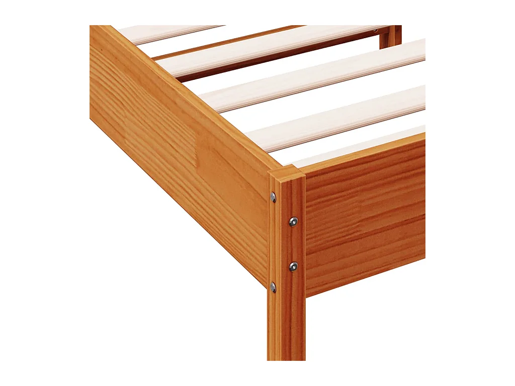 Cadre de lit sans matelas cire marron 90x200 cm bois pin massif